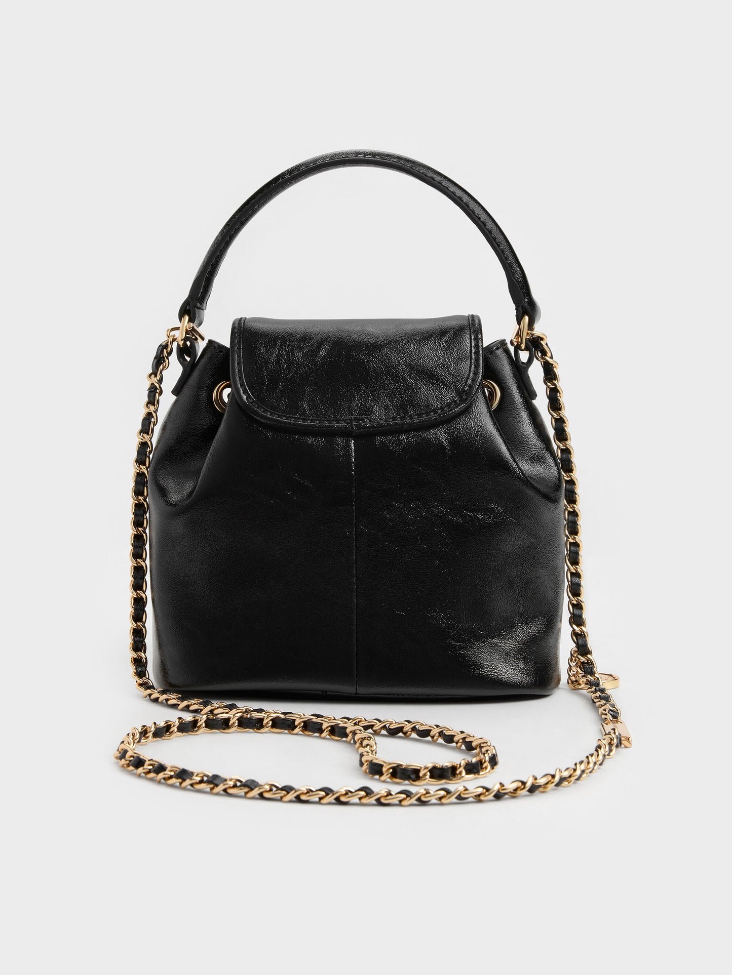 Dalia Bow Top Handle Bag - Black | CHARLES & KEITH