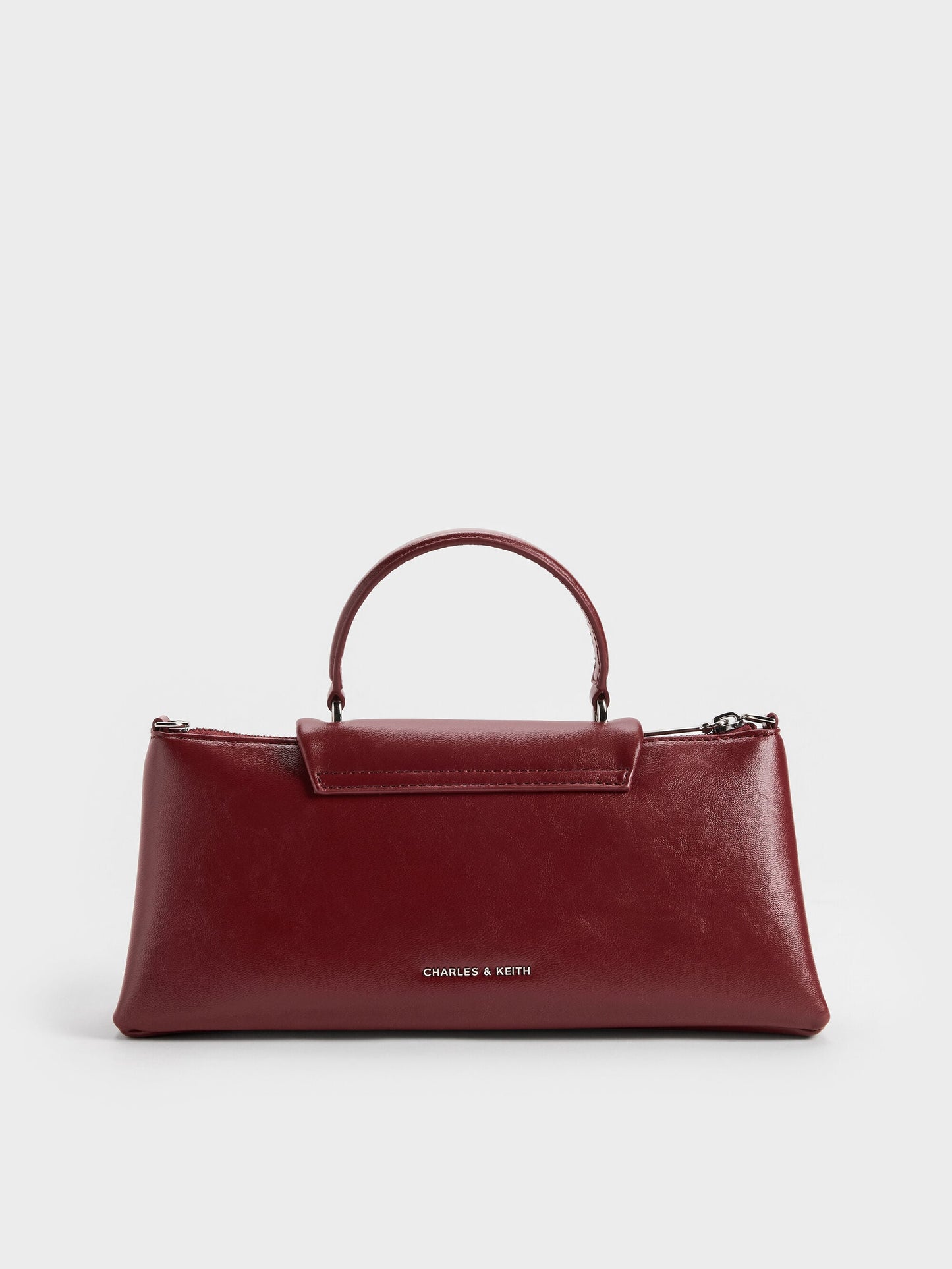 Lilibet Elongated Top Handle Bag - Burgundy | CHARLES & KEITH