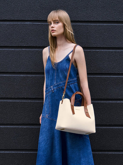 Shania Canvas Tote Bag - Chocolate | CHARLES & KEITH