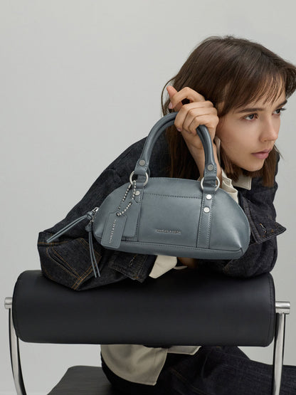Tatiana Studded Bowling Bag - Smoky Blue | CHARLES & KEITH