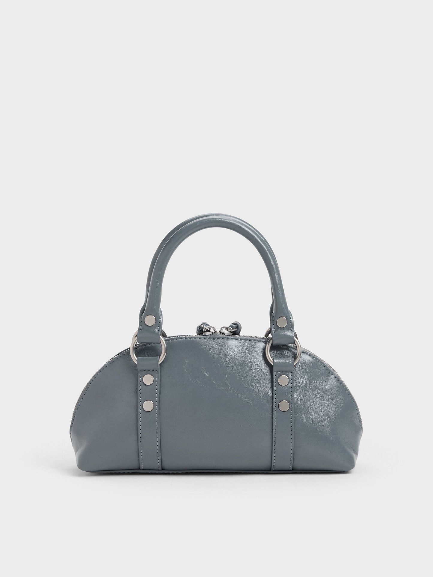 Tatiana Studded Bowling Bag - Smoky Blue | CHARLES & KEITH