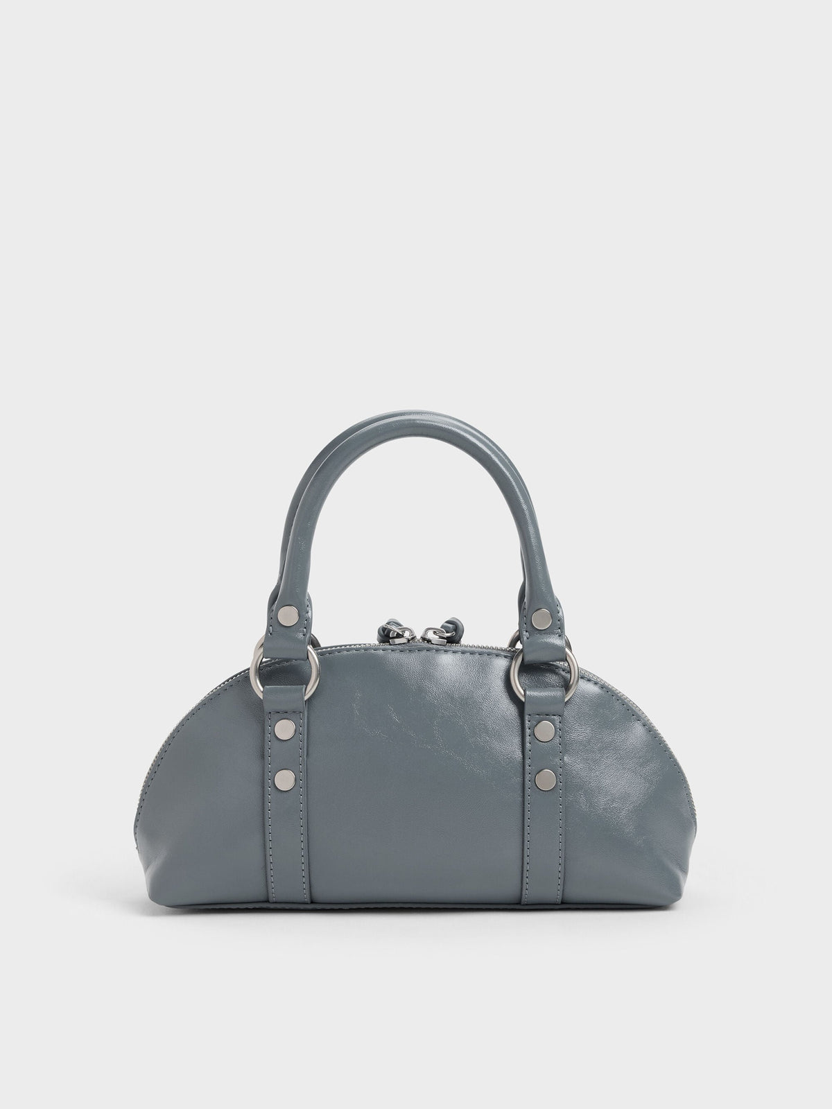 Tatiana Studded Bowling Bag - Smoky Blue | CHARLES & KEITH