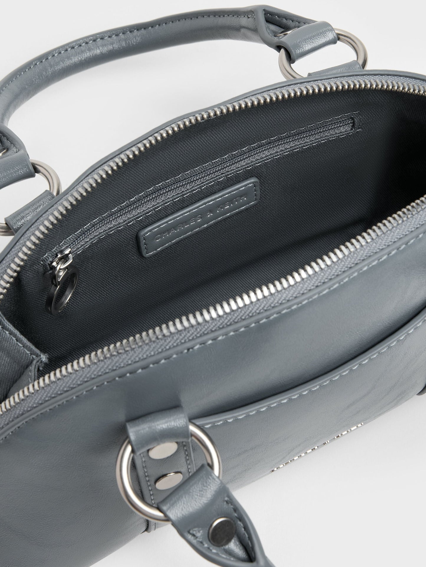 Tatiana Studded Bowling Bag - Smoky Blue | CHARLES & KEITH