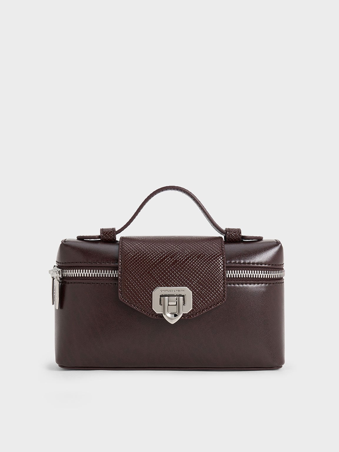 Arwen Top Handle Vanity Bag - Plum | CHARLES & KEITH