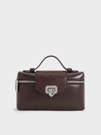 Arwen Top Handle Vanity Bag - Plum | CHARLES & KEITH