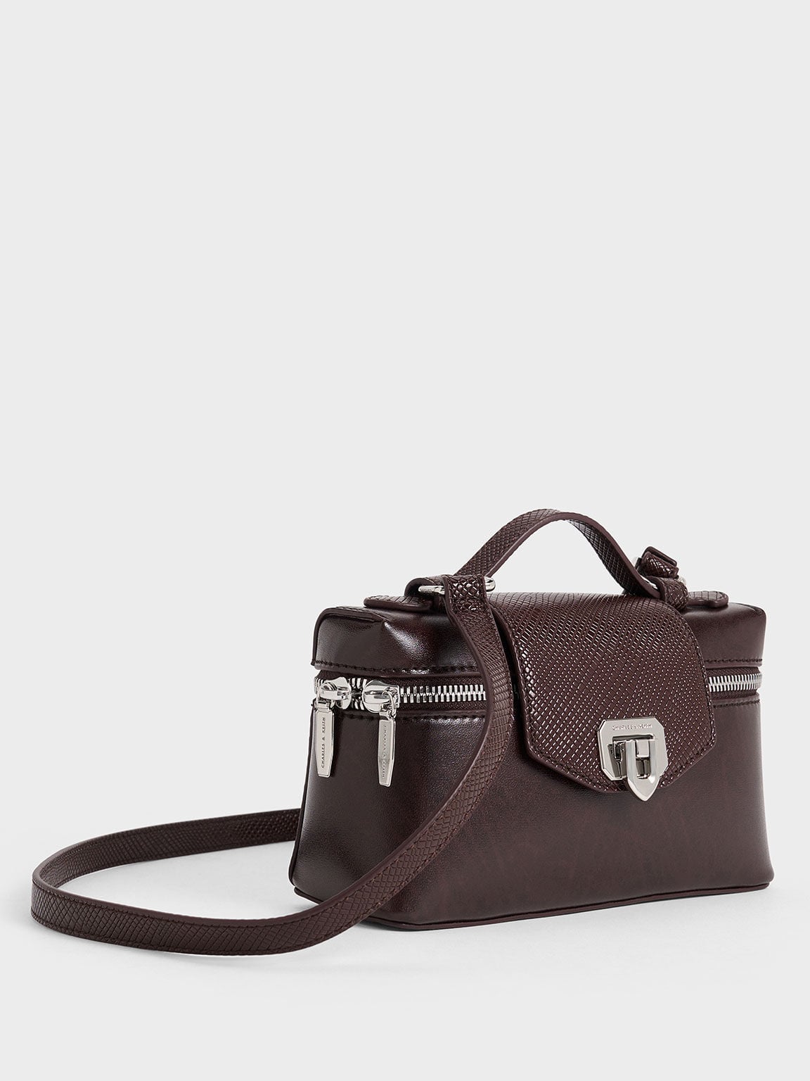 Arwen Top Handle Vanity Bag - Plum | CHARLES & KEITH