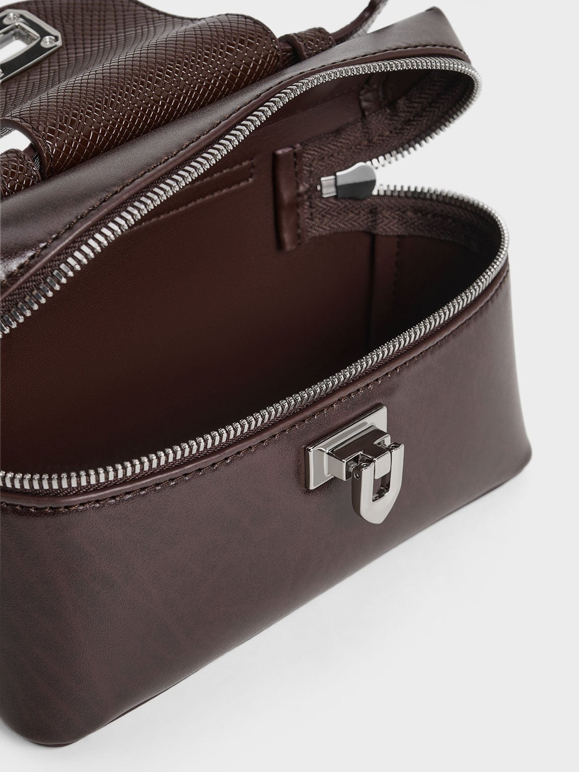 Arwen Top Handle Vanity Bag - Plum | CHARLES & KEITH