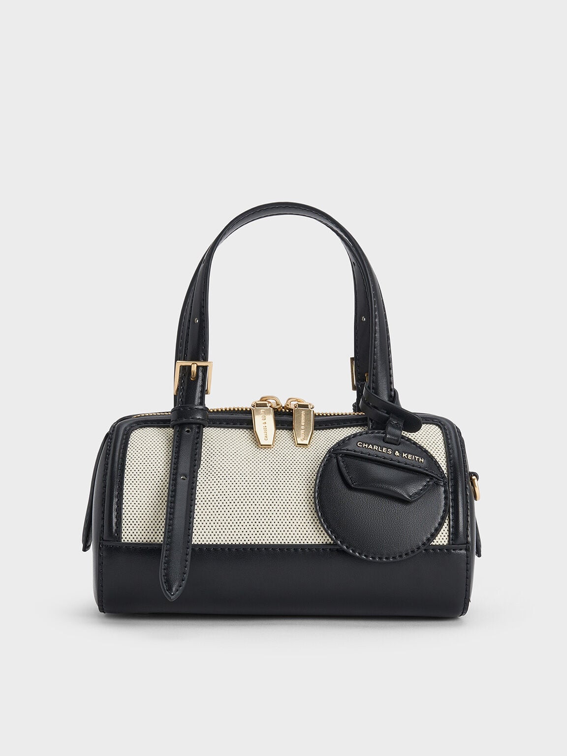 Enola Canvas Bowling Bag - Black | CHARLES & KEITH