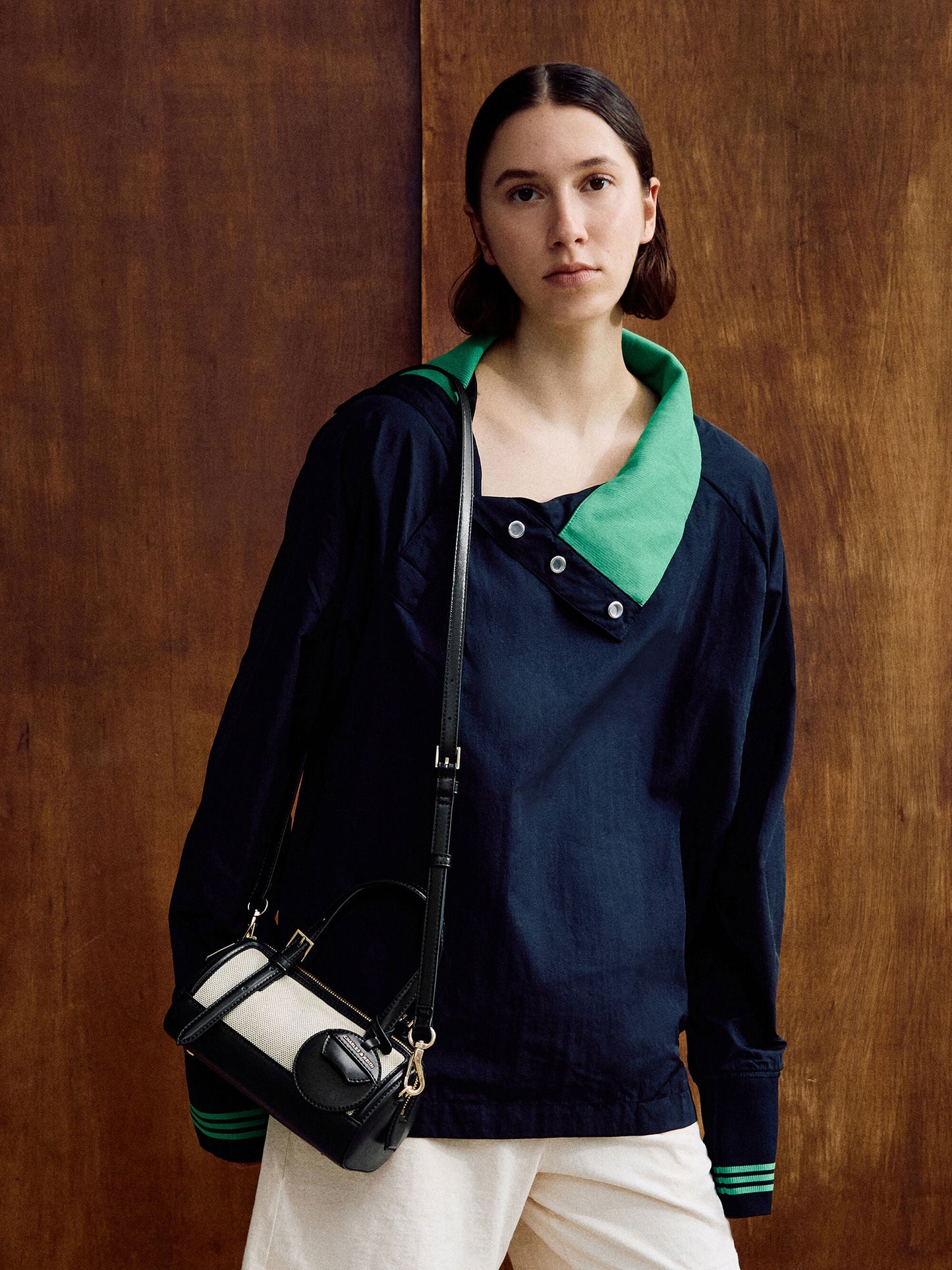 Enola Canvas Bowling Bag - Black | CHARLES & KEITH