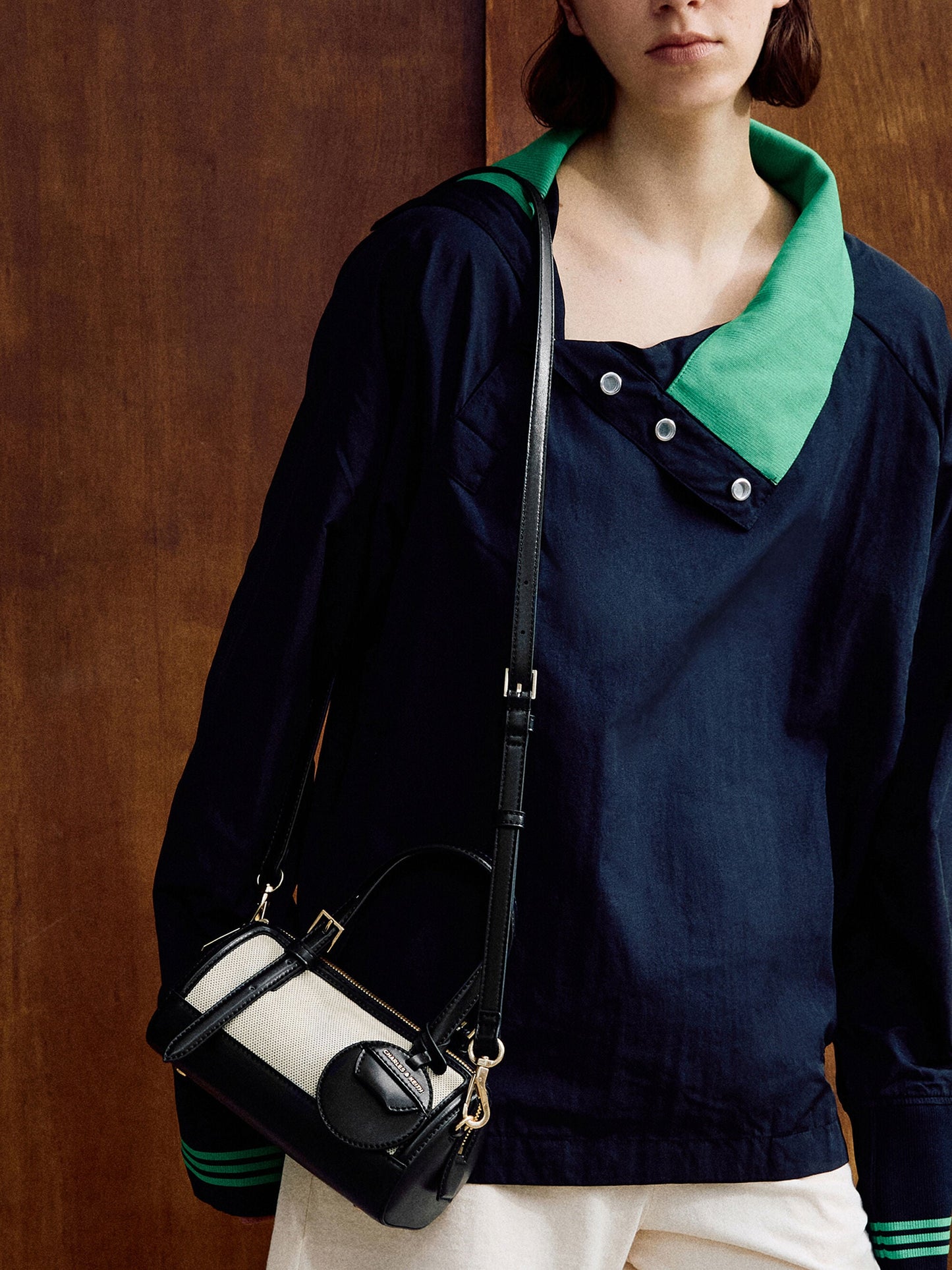Enola Canvas Bowling Bag - Black | CHARLES & KEITH