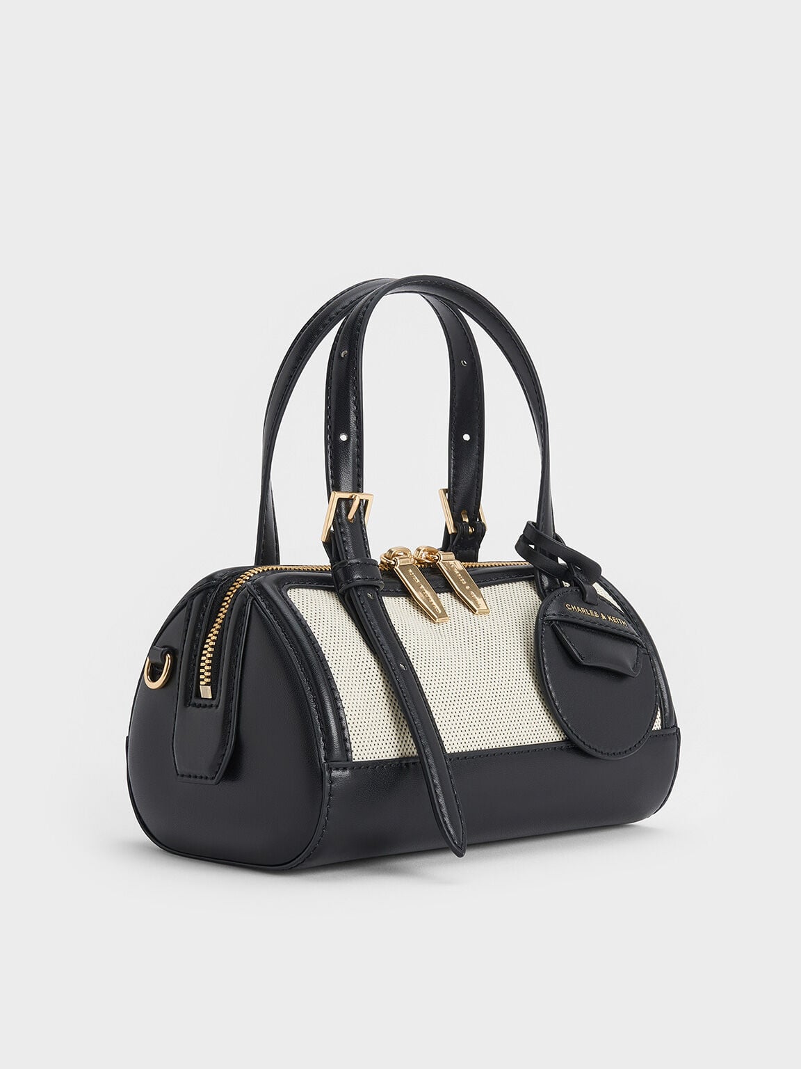 Enola Canvas Bowling Bag - Black | CHARLES & KEITH