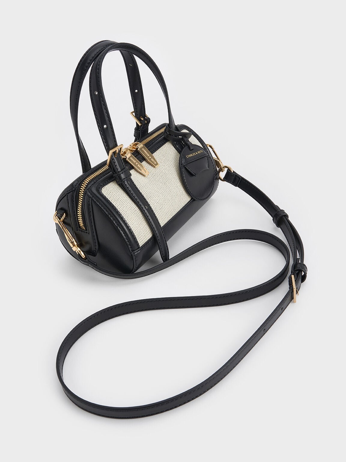 Enola Canvas Bowling Bag - Black | CHARLES & KEITH