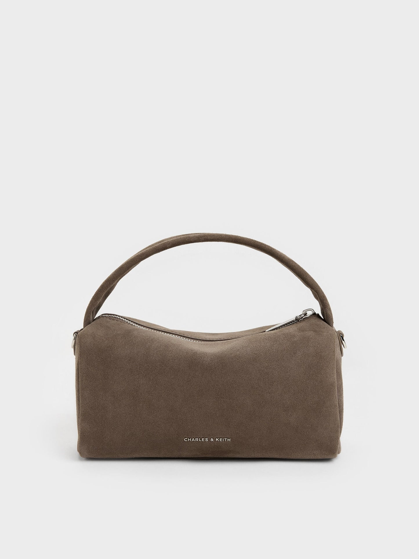 Reese Ruched Bow Top Handle Bag - Stone Grey | CHARLES & KEITH