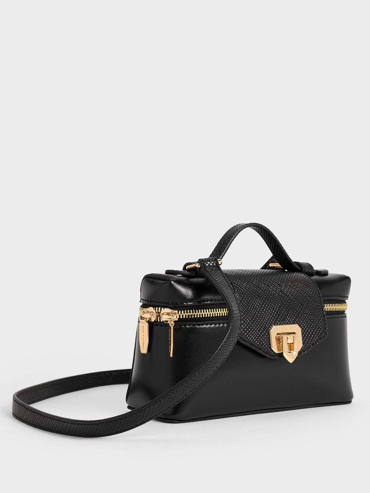 Arwen Top Handle Vanity Bag - Black | CHARLES & KEITH