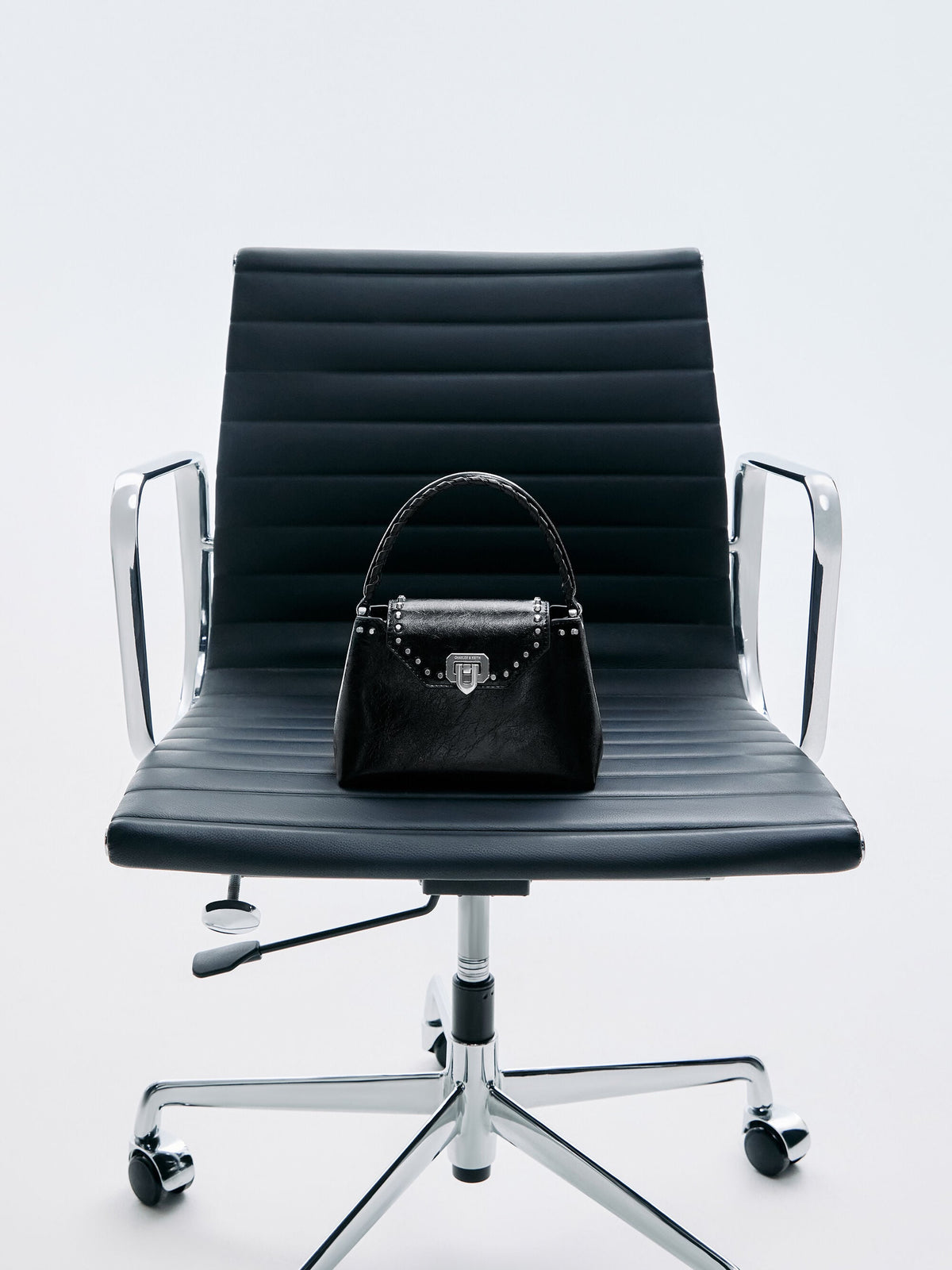 Arwen Studded Top Handle Bag - Noir | CHARLES & KEITH