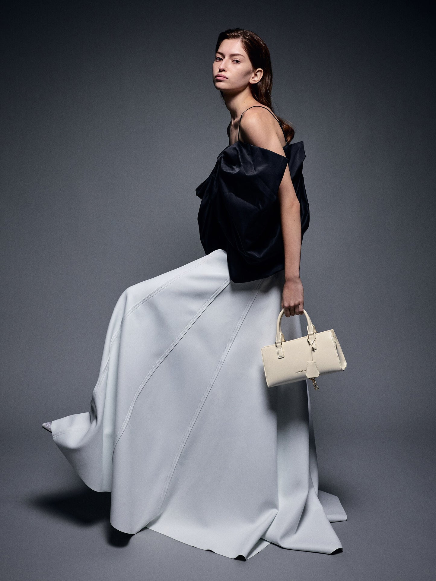 Kerry Top Handle Bag - Cream | CHARLES & KEITH