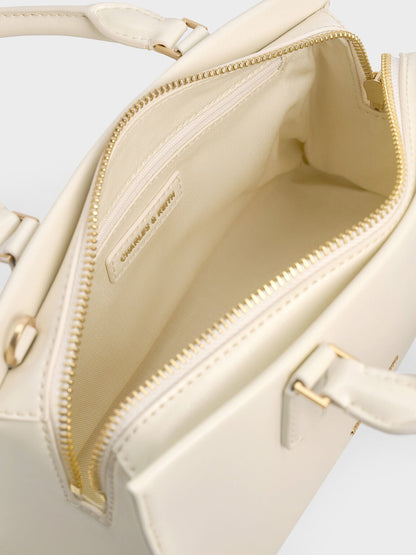 Kerry Top Handle Bag - Cream | CHARLES & KEITH