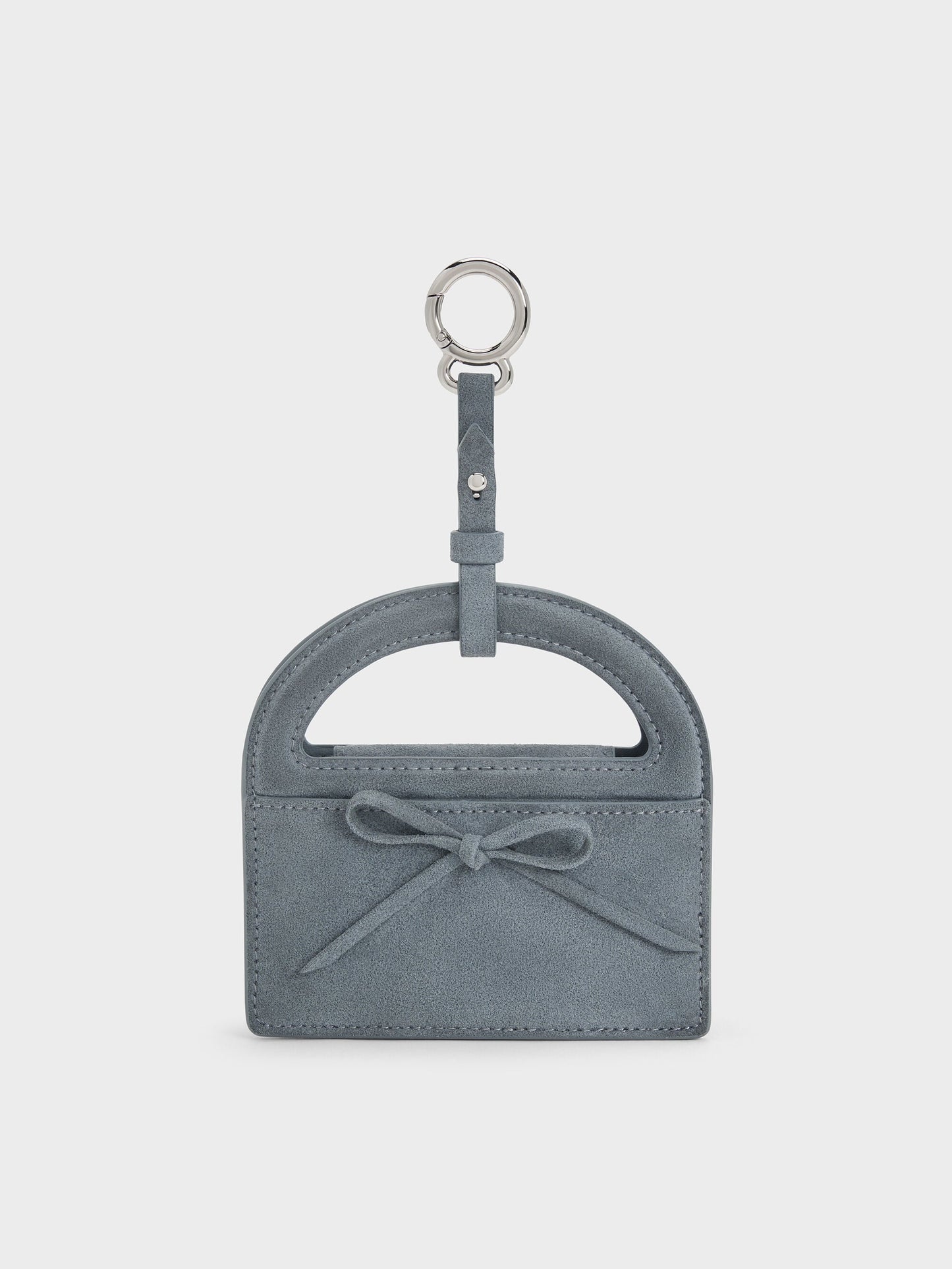 Reese Bow Top Handle Wristlet - Smoky Blue | CHARLES & KEITH