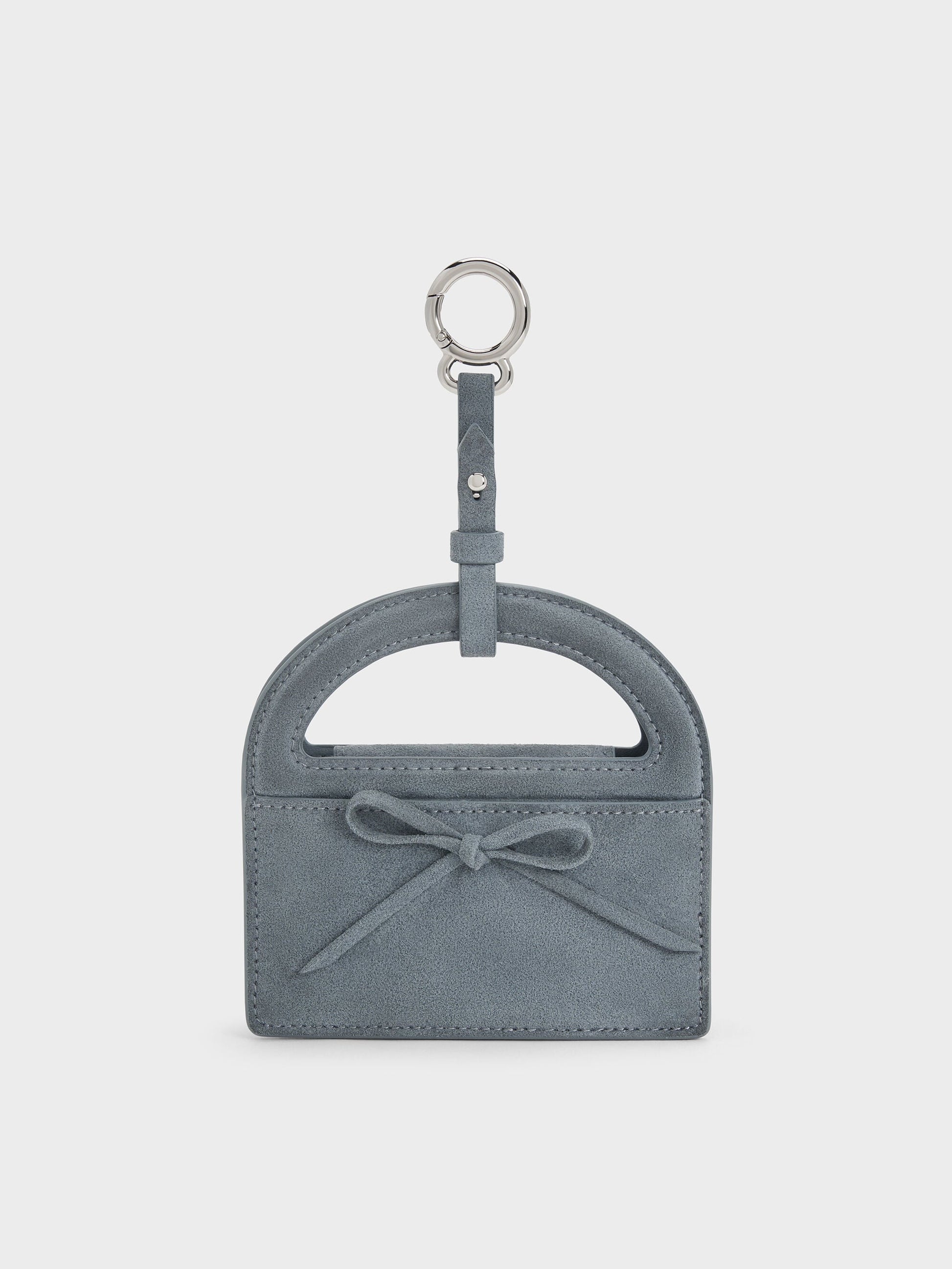 Reese Bow Top Handle Wristlet - Smoky Blue | CHARLES & KEITH