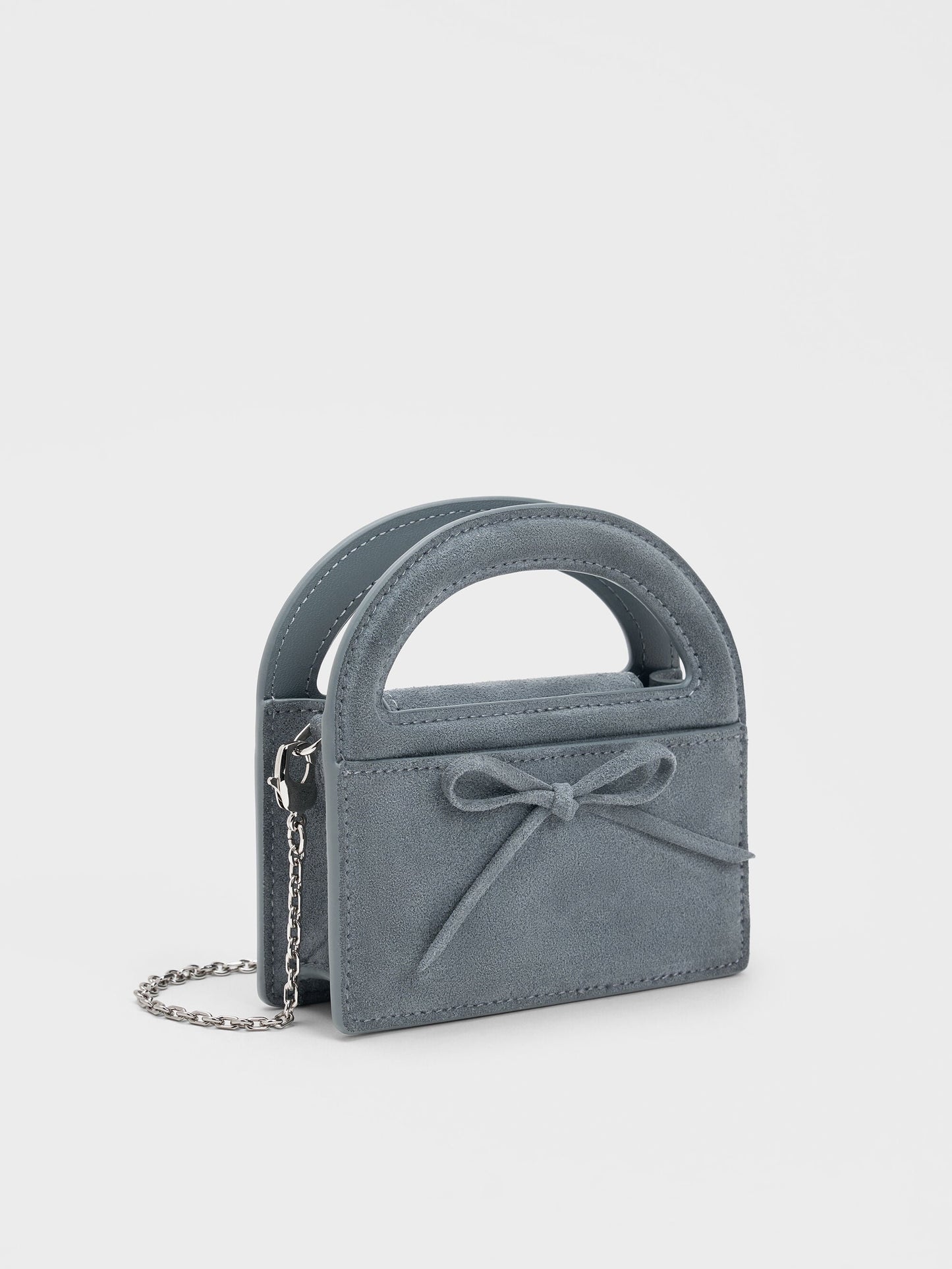 Reese Bow Top Handle Wristlet - Smoky Blue | CHARLES & KEITH