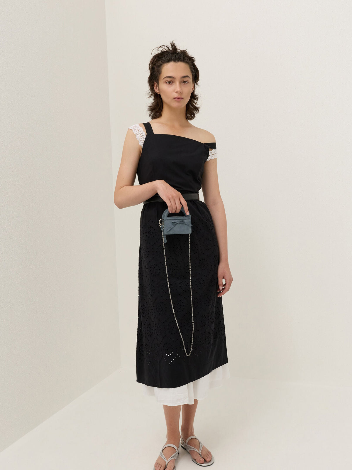 Reese Bow Top Handle Wristlet - Smoky Blue | CHARLES & KEITH