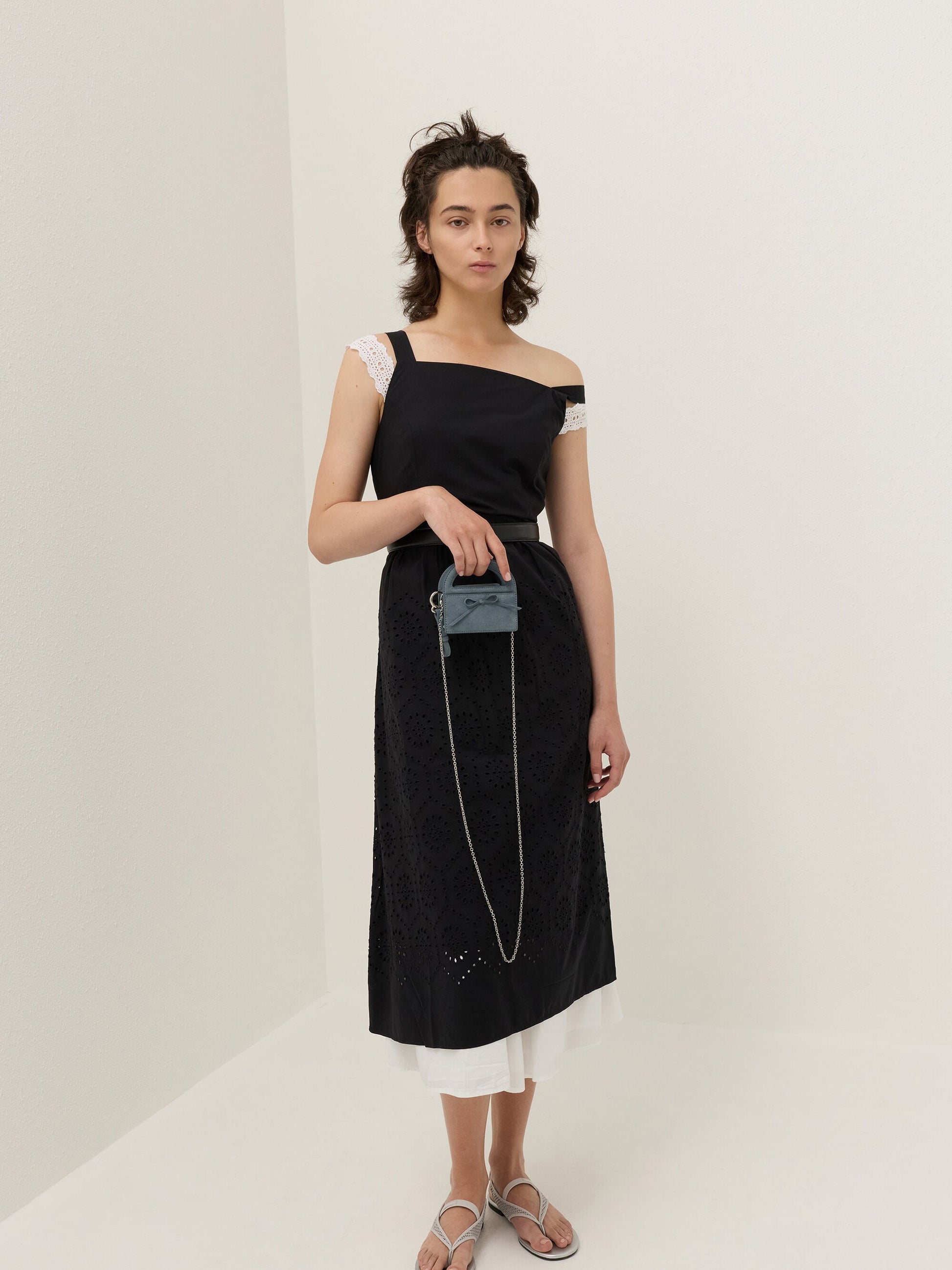 Reese Bow Top Handle Wristlet - Smoky Blue | CHARLES & KEITH