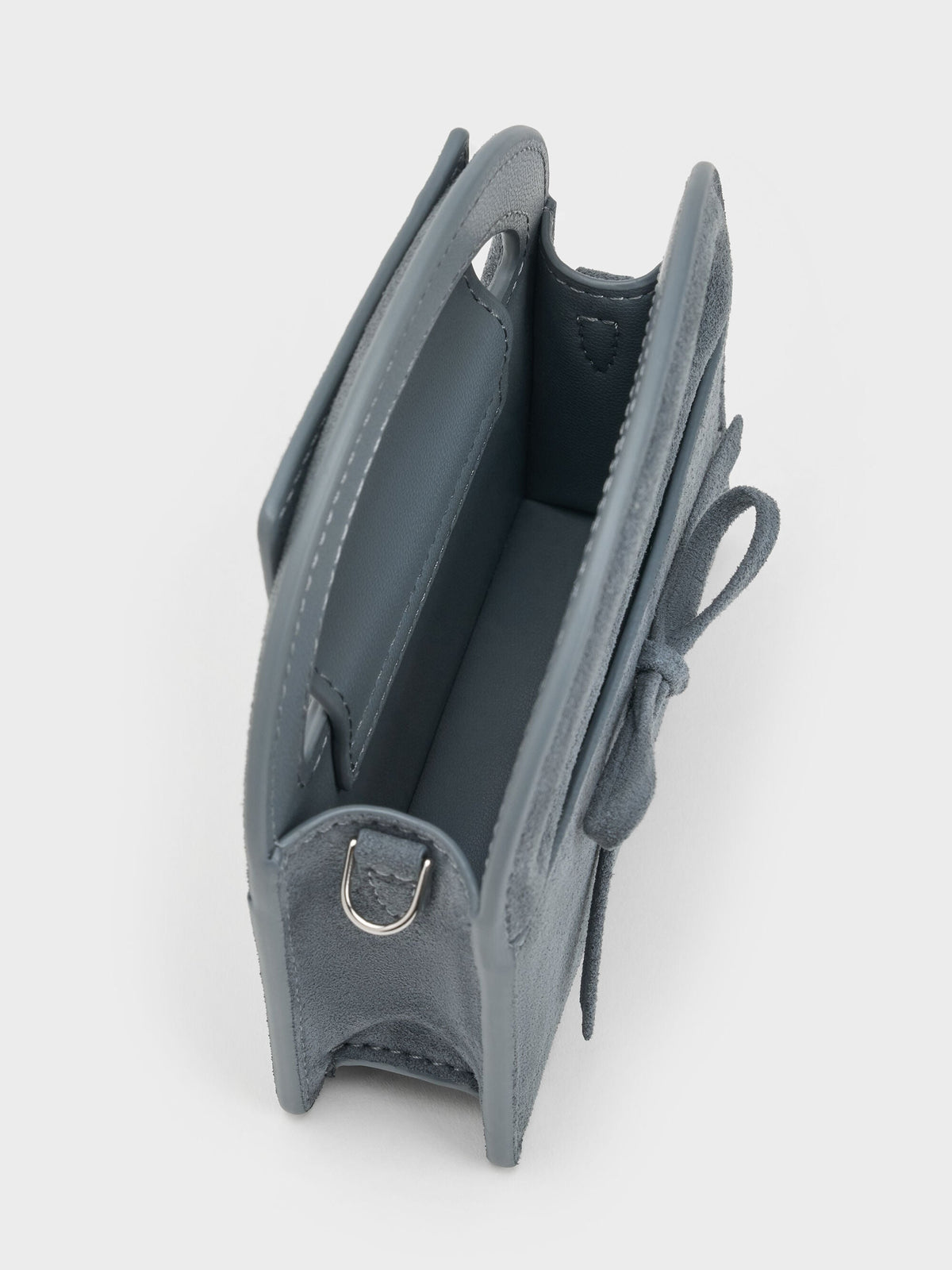 Reese Bow Top Handle Wristlet - Smoky Blue | CHARLES & KEITH