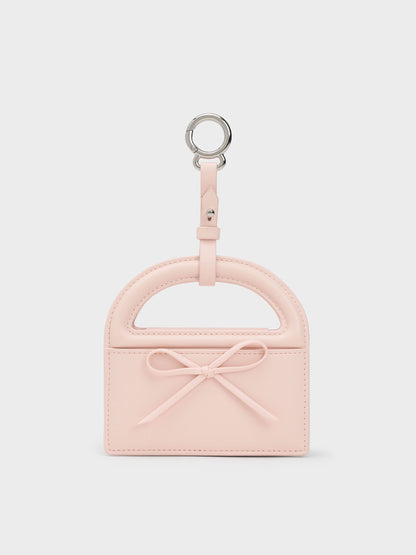 Reese Bow Top Handle Wristlet - Soft Pink | CHARLES & KEITH