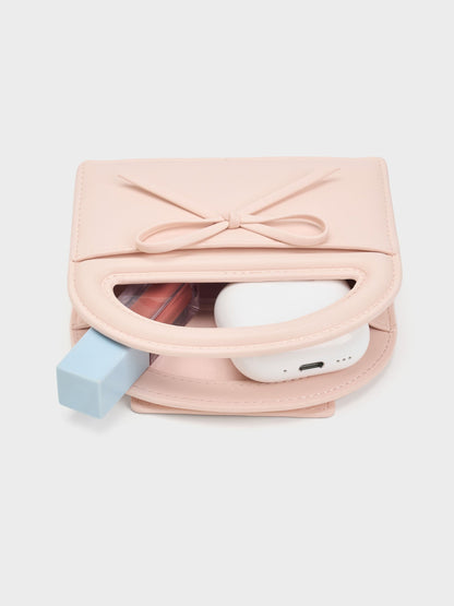 Reese Bow Top Handle Wristlet - Soft Pink | CHARLES & KEITH