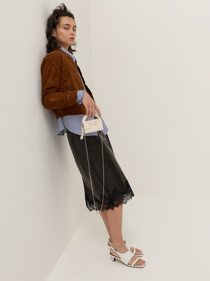 Reese Bow Top Handle Wristlet - Cream | CHARLES & KEITH