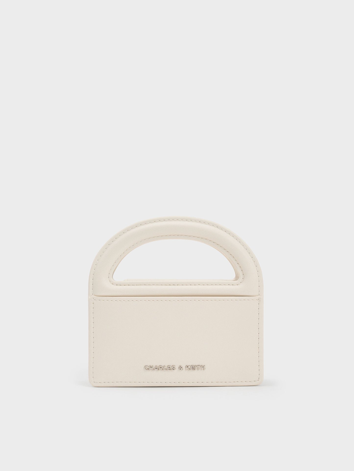 Reese Bow Top Handle Wristlet - Cream | CHARLES & KEITH