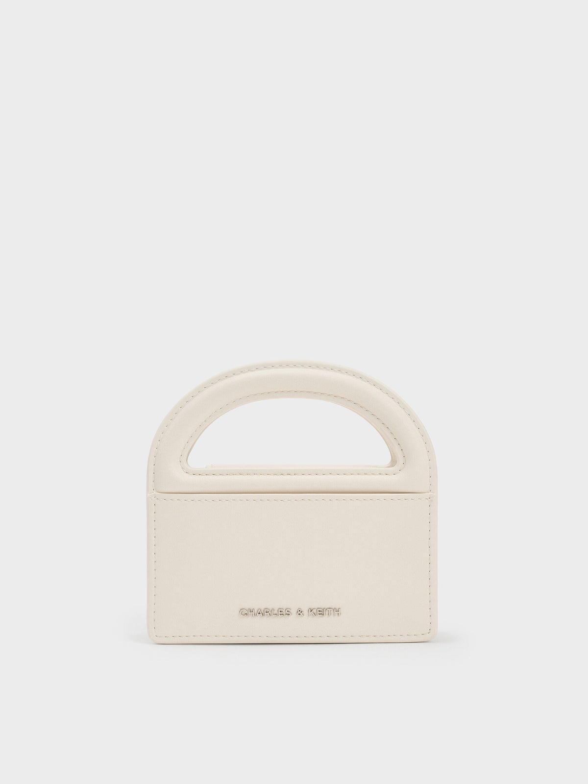 Reese Bow Top Handle Wristlet - Cream | CHARLES & KEITH