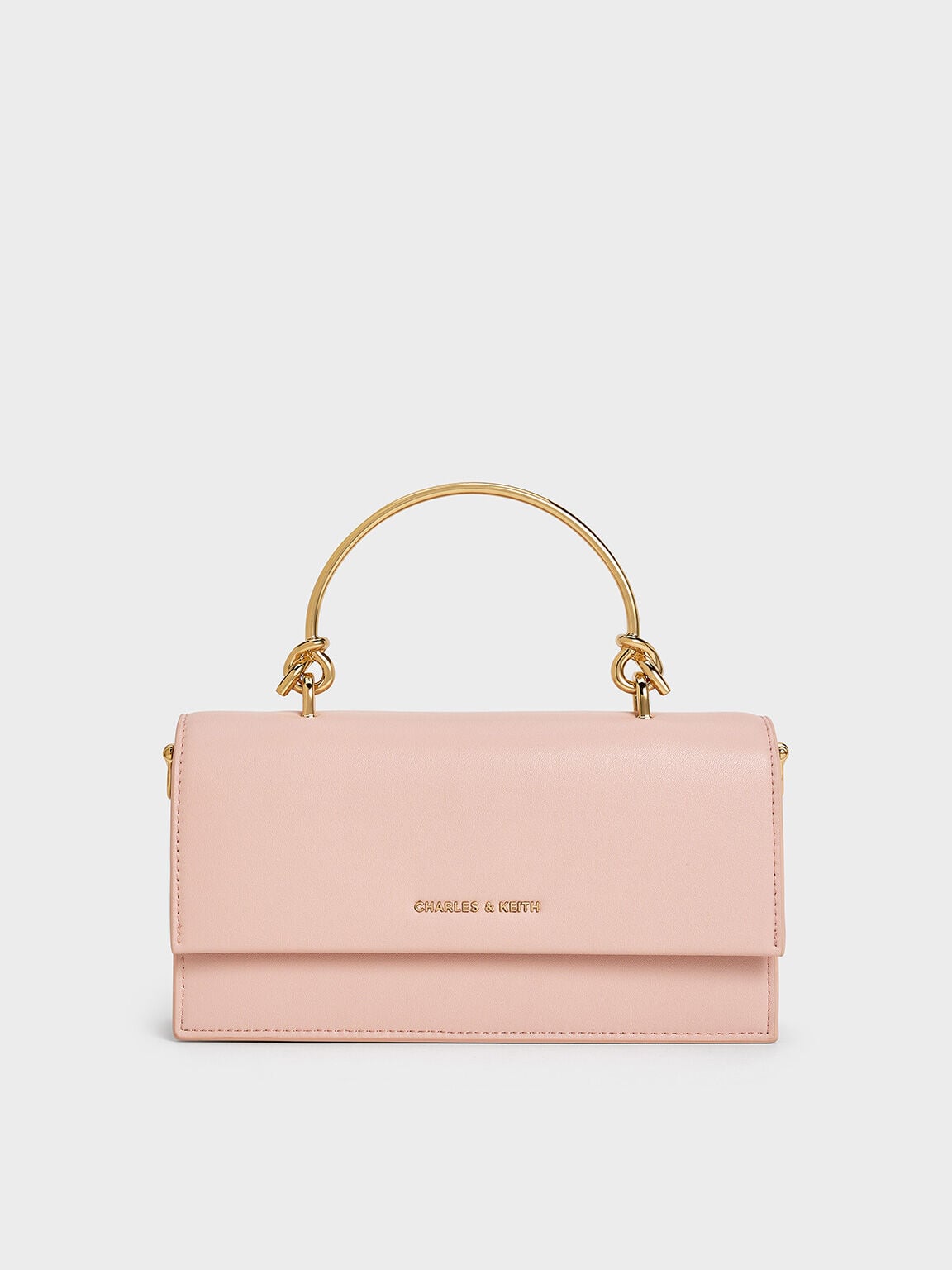 Kristine Sculptural-Handle Long Wallet - Light Pink | CHARLES & KEITH