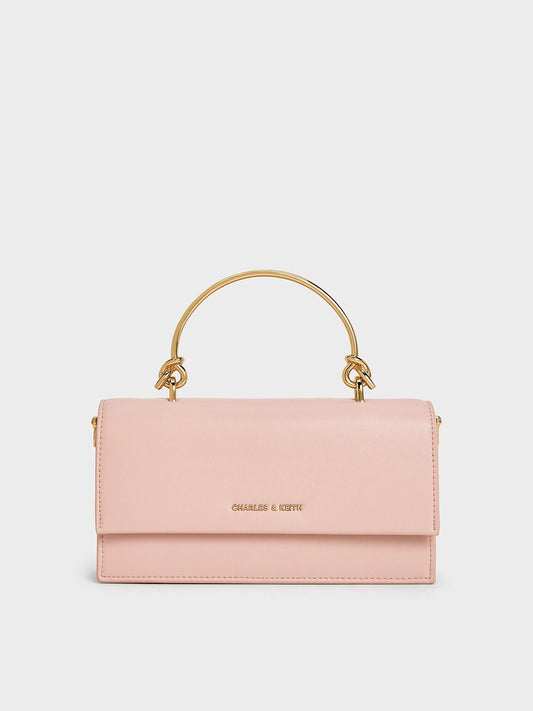 Kristine Sculptural-Handle Long Wallet - Light Pink | CHARLES & KEITH