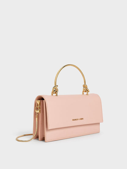 Kristine Sculptural-Handle Long Wallet - Light Pink | CHARLES & KEITH