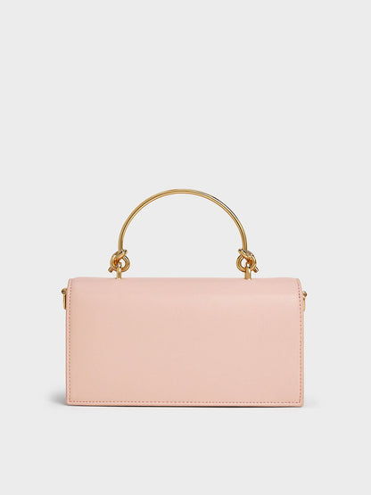 Kristine Sculptural-Handle Long Wallet - Light Pink | CHARLES & KEITH