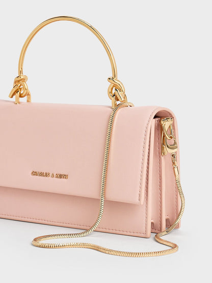 Kristine Sculptural-Handle Long Wallet - Light Pink | CHARLES & KEITH