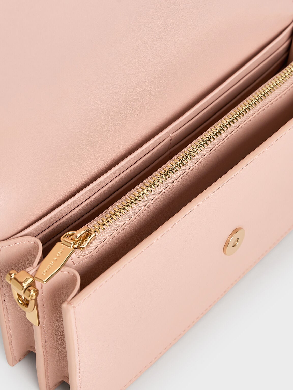 Kristine Sculptural-Handle Long Wallet - Light Pink | CHARLES & KEITH