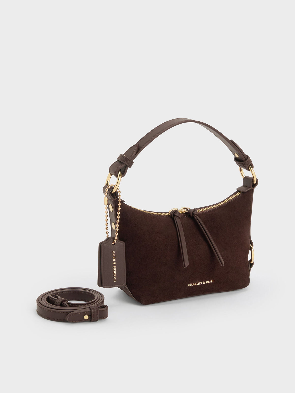 Tatiana Tassel Hobo Bag - Espresso Brown | CHARLES & KEITH