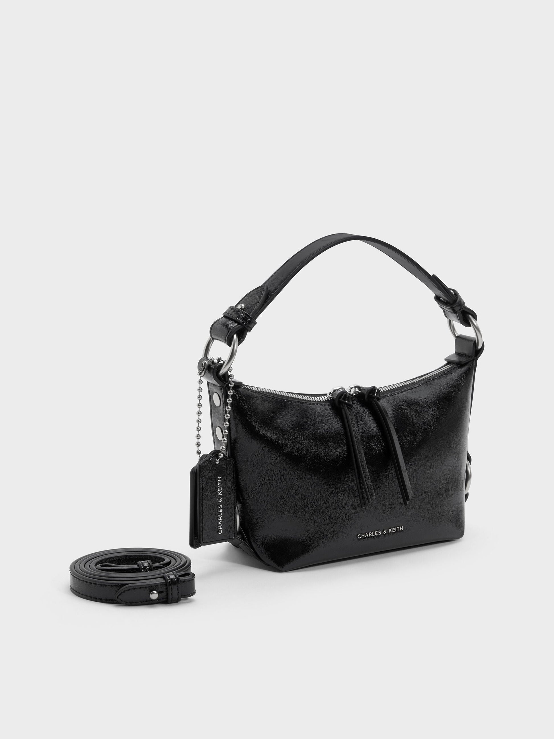 Tatiana Tassel Hobo Bag - Noir | CHARLES & KEITH