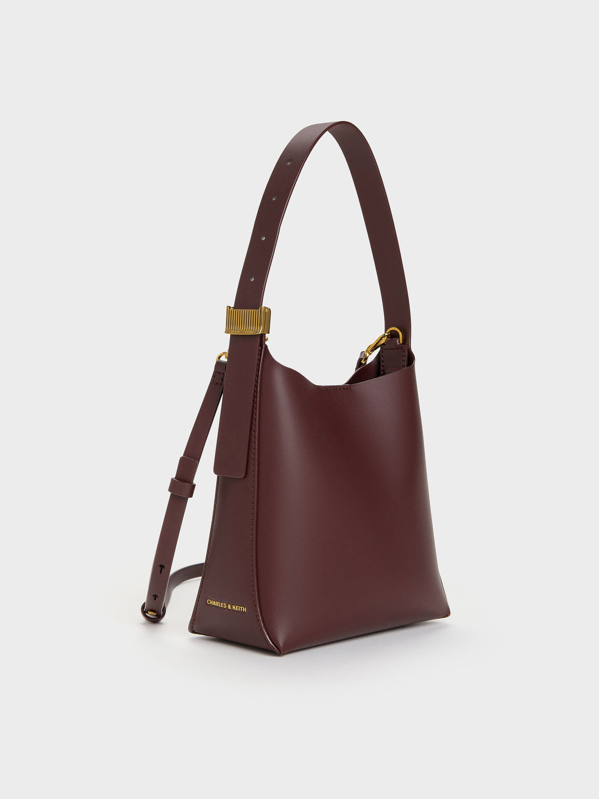 Edna Bucket Bag - Wineberry Red | CHARLES & KEITH