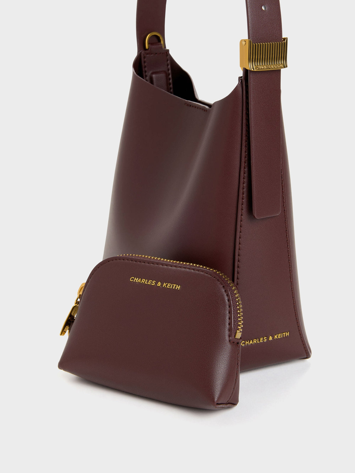 Edna Bucket Bag - Wineberry Red | CHARLES & KEITH