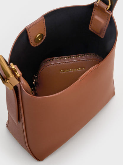 Edna Bucket Bag - Chocolate | CHARLES & KEITH
