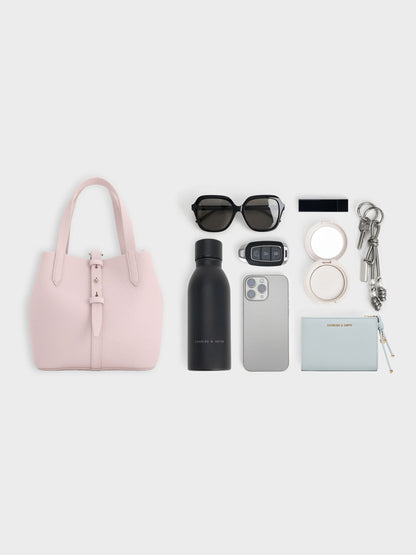 Beryl Belted Bucket Bag - Soft Pink | CHARLES & KEITH