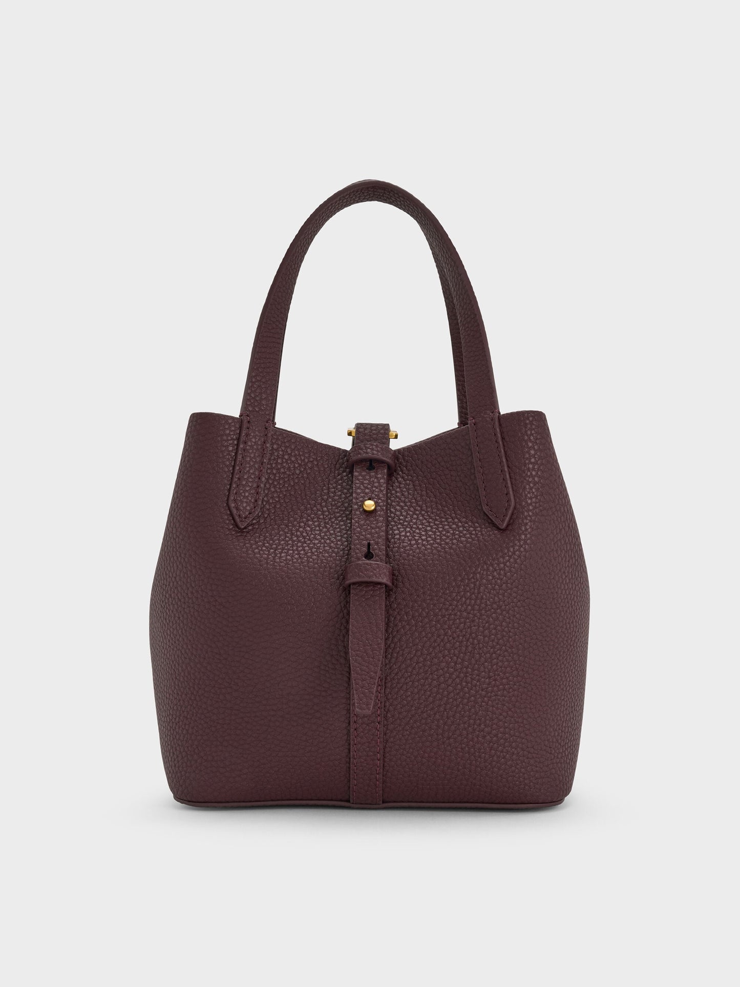 Beryl Belted Bucket Bag - Wineberry Red | CHARLES & KEITH