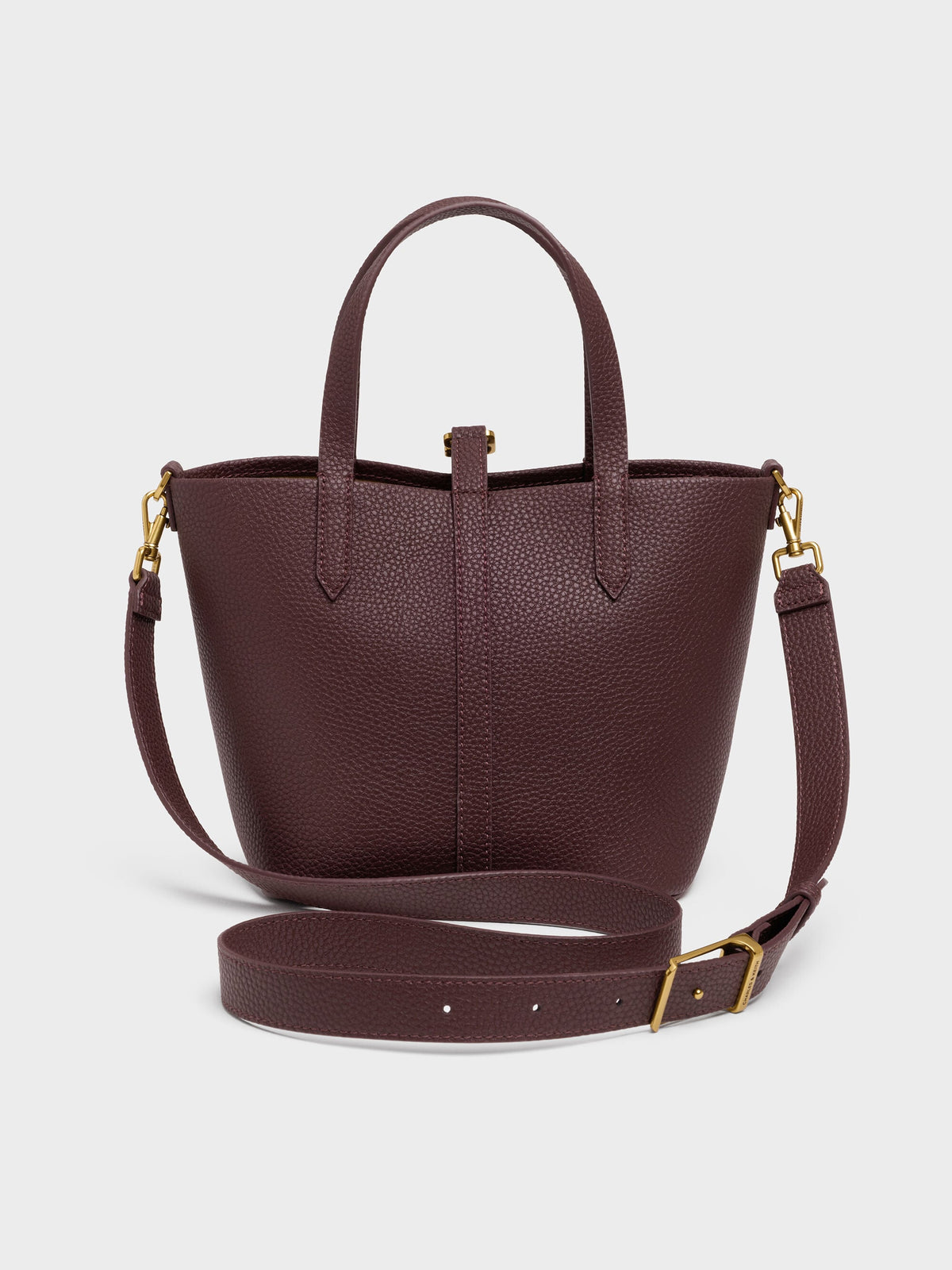 Beryl Belted Bucket Bag - Wineberry Red | CHARLES & KEITH