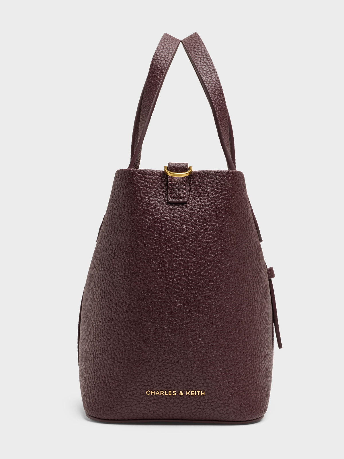 Beryl Belted Bucket Bag - Wineberry Red | CHARLES & KEITH