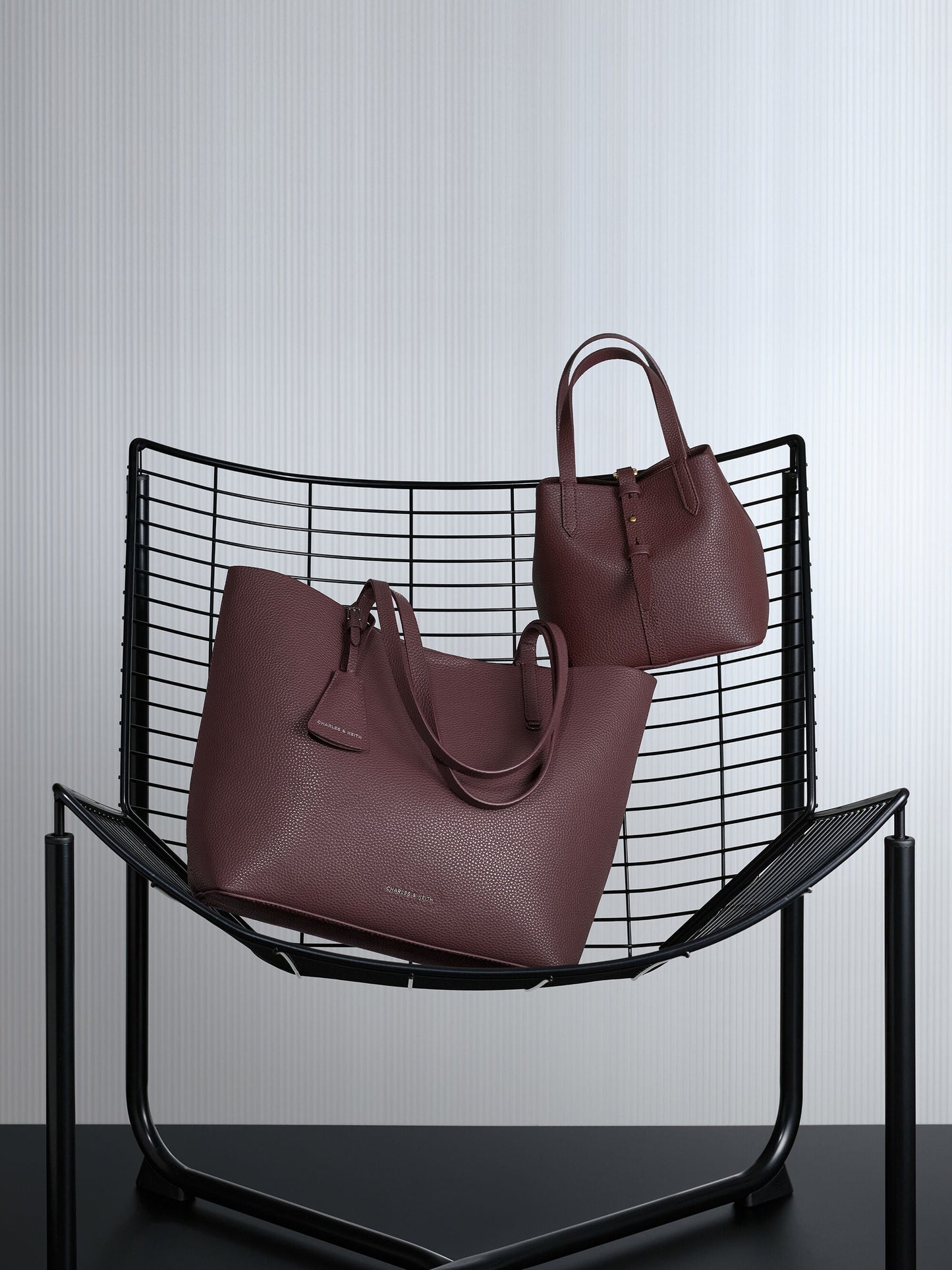Beryl Belted Bucket Bag - Wineberry Red | CHARLES & KEITH