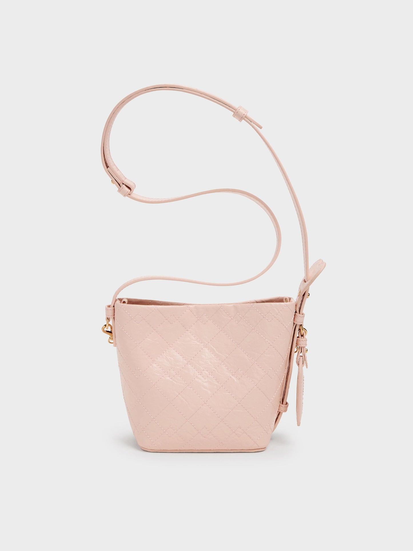 Duo Quilted Chain Bucket Bag - Soft Pink | CHARLES & KEITH