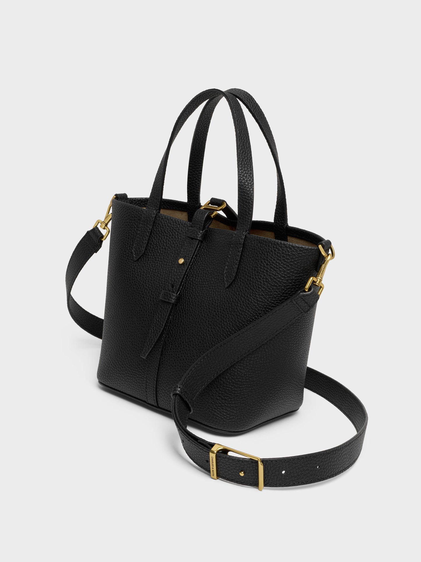 Beryl Belted Bucket Bag - Black | CHARLES & KEITH